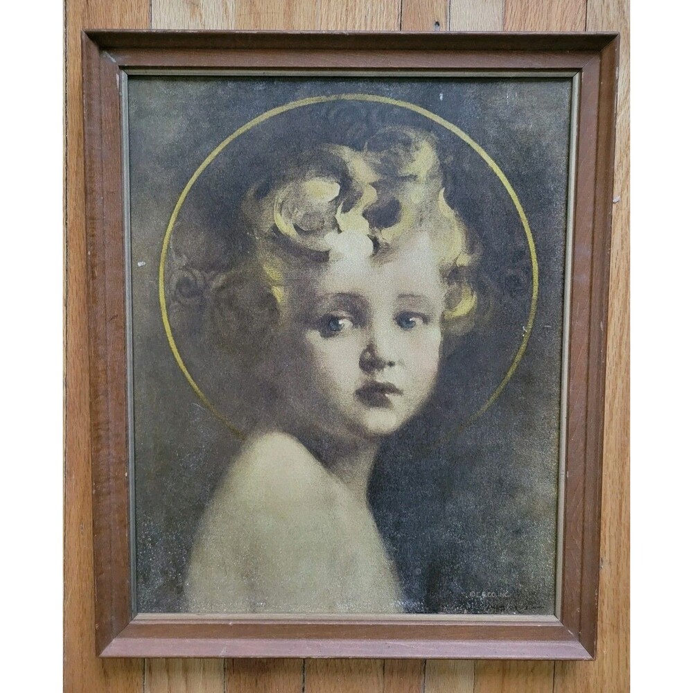 Vintage Framed "Light of the World" Charles Bosseron Chambers 16.5x13.5 Jesus